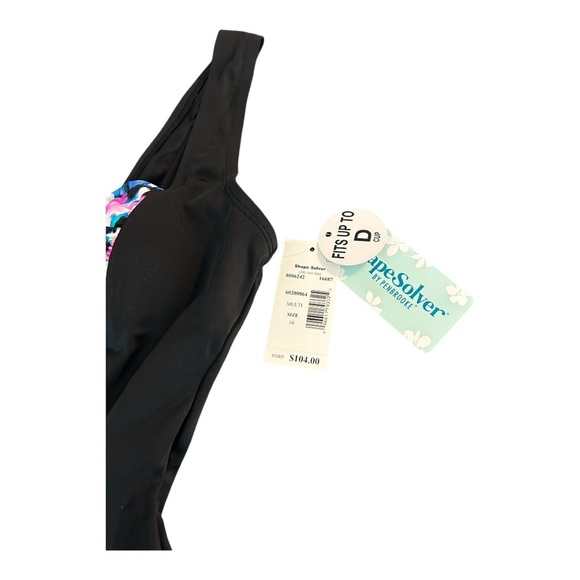 ShapeSolver Women's Shirred Front Princess Seam Girl Leg One-Piece Swimsuit - Picture 2 of 7